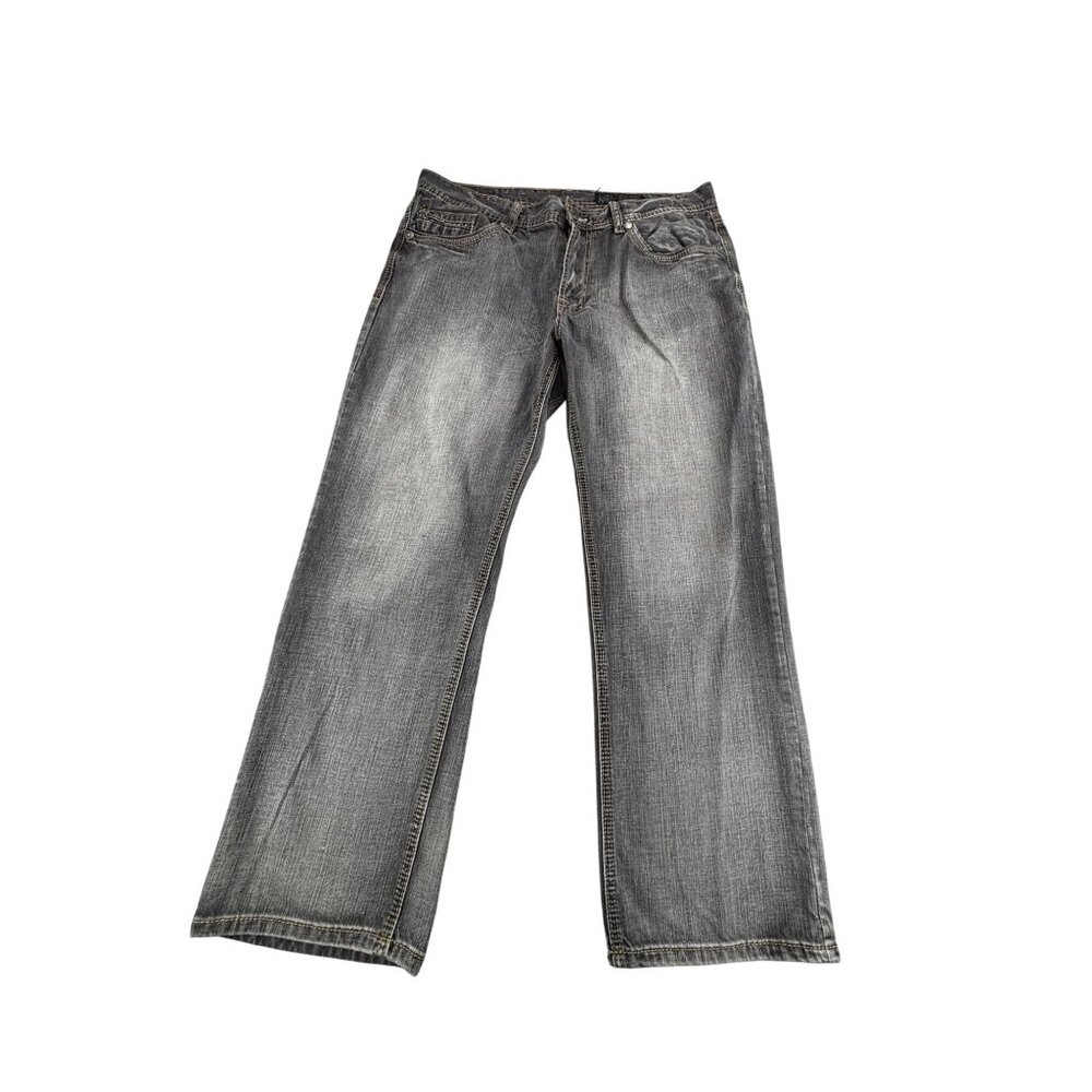 Mens Axel Relaxed Straight Jeans W36 L30 Gray Denim